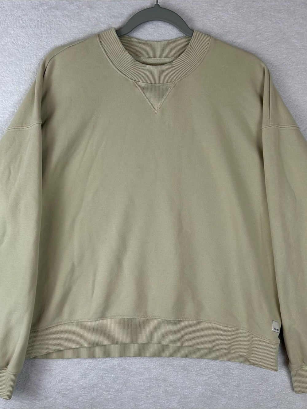 Vuori sweatshirt women size m oversized baggy khaki yellow VW278 crewneck